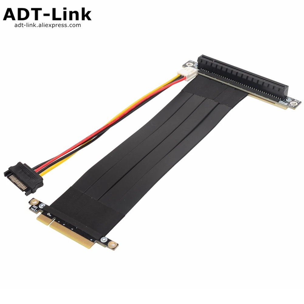 

PCIE X8 To X16 Mining Extension Cable PCI-e 8x 16x Adapter Riser X99 Server RTX 3060 Multi-card ETH Miner SATA Power