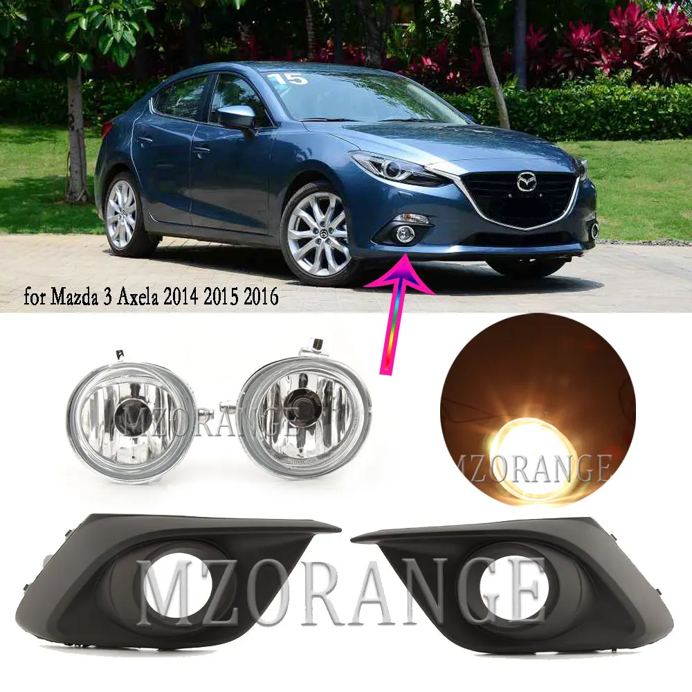 

Fog Lights LED for Mazda 3 Axela 2014 2015 2016 Headlight Fog Lamp Cover Grill Bezel Driving Lamp accessories BKD1-50-C21 parts