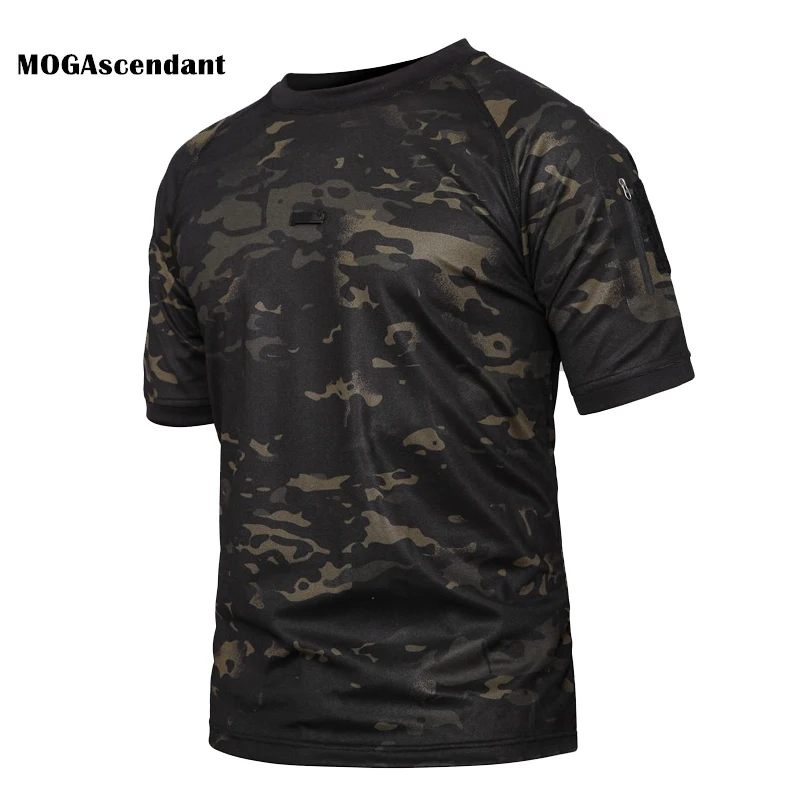 Summer Camouflage T Shirt Men\'s Quick Dry Combat T-Shirt Casual Breathable Camo O-Neck TShirt Plus Size 5XL