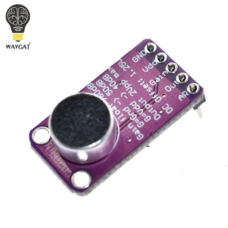 WAVGAT MAX9814 Microphone AGC Amplifier Board Module Auto Gain Control for Arduino Programmable Attack and Release Ratio Low THD