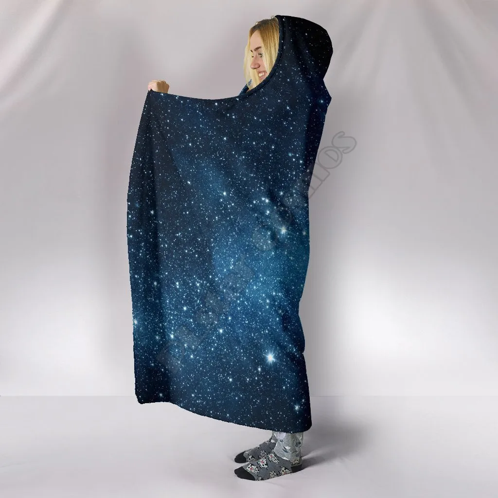 Outer Space Stars 3D Printed Wearable Blanket Adults For Kids Various Types Hooded Blanket Fleece blanket