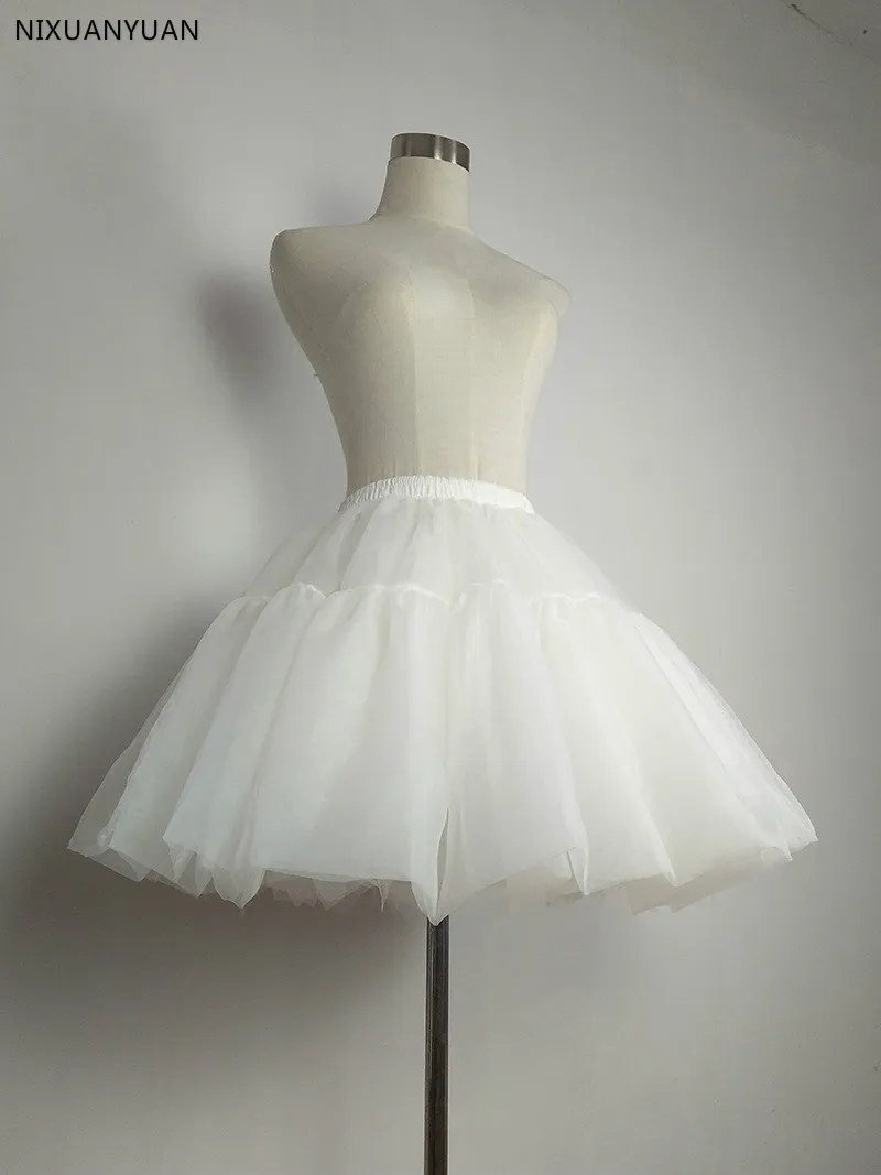 Verstelbare EEN Lijn Baljurk Crinoline Onderrok Cosplay Petticoat Korte Vrouwen Wit Zwart Petticoat Bruiloft Accessoires