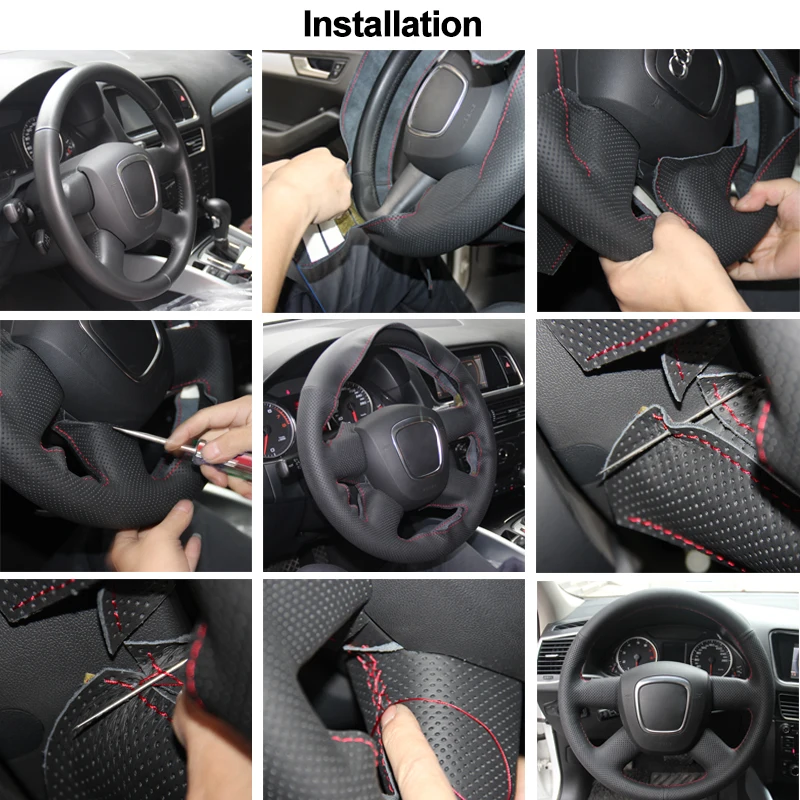 MEWANT Hand Stitch Aangepaste Alcantara Stuurhoes Wrap Voor Toyota Land Cruiser 300 GR Sport 2022-2024 Auto Stuurwiel Accessoires