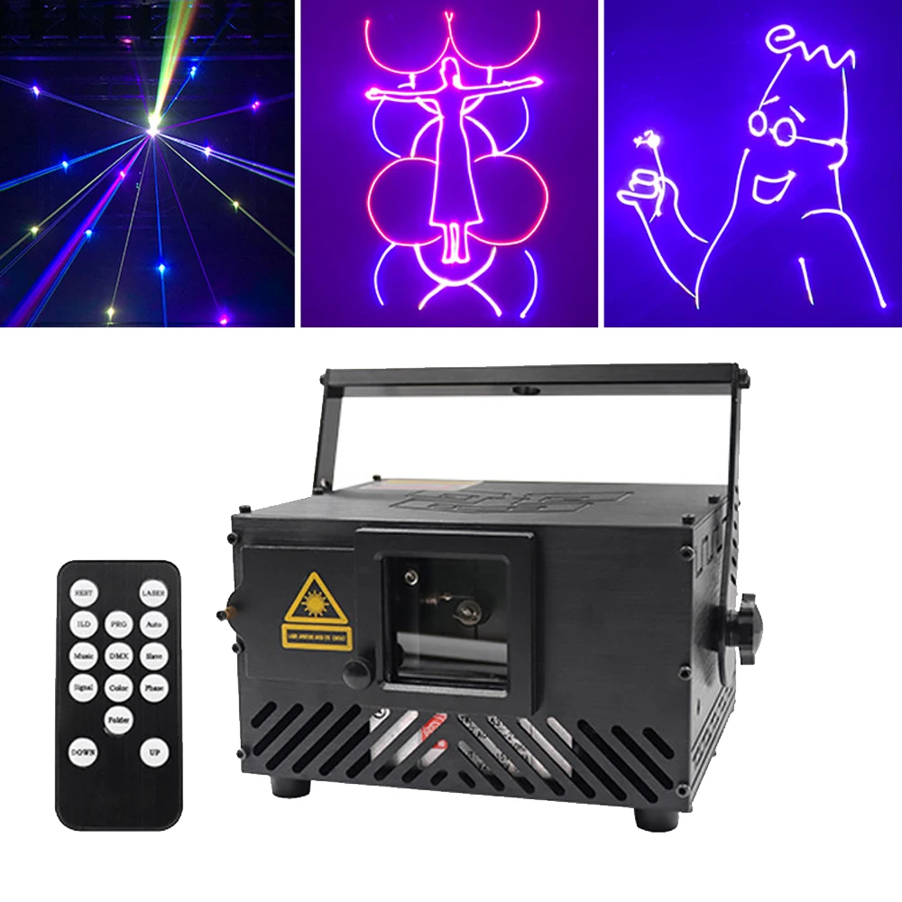 multi color ilda mais dmx512 mais cartao sd luz laser 1000mw controle remoto palco discoteca iluminacao dj equipamentos laser projetor luz festa 01