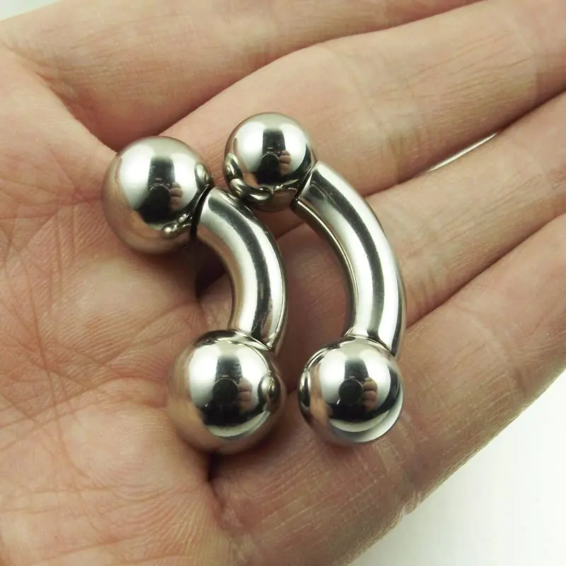 1 Piece Large 10mm Short Gauge Stainless Steel Curved Barbell Rings PA Ring Prince Albert Ring Body Piercing Jewelry