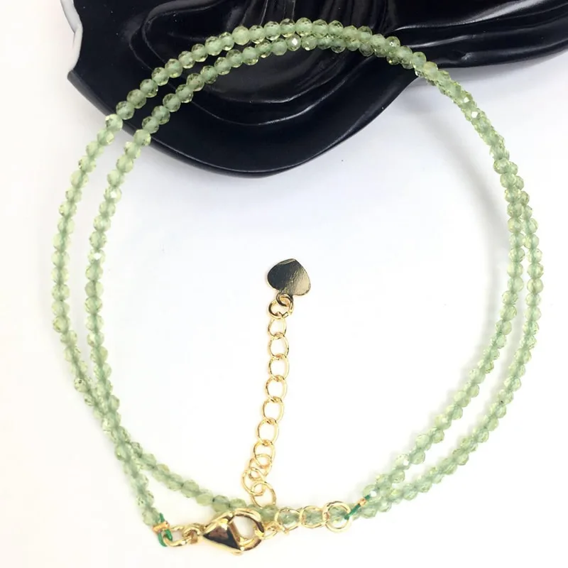 Natürliche Stein Perlen Halsketten 2MM Kleine Größe Facettierte Runde Quarts Turmalin Mini Perlen Halsketten Für Frauen Schmuck Geschenke – Detail 16