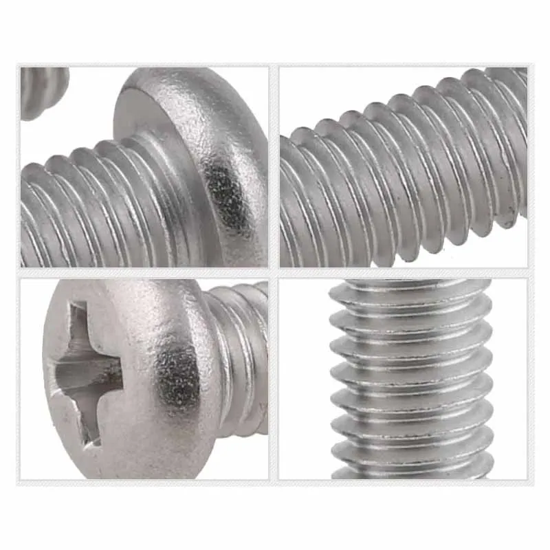 304 Stainless Steel Pan Head Phillips Screws A2 Round Head Screw/Bolts M5 M6 M8 M10