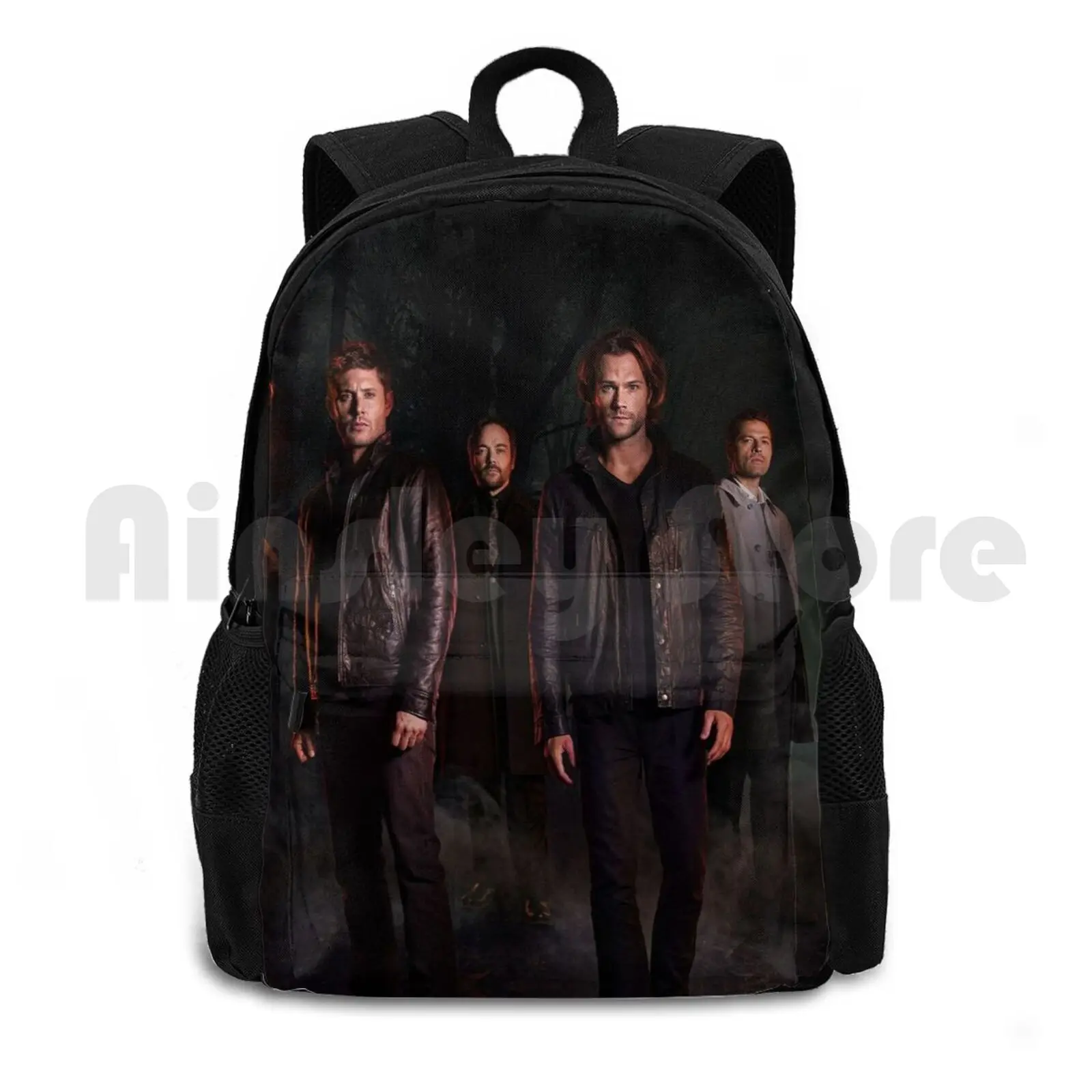 Supernatural Outdoor Hiking Backpack Waterproof Camping Travel Supernatural Funny Jensen Jared Misha Spn Cool Fandom Ackles