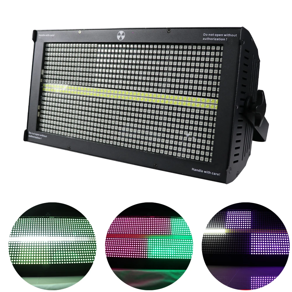 

Atomic Stage Multifunctional LED Segments Strobe/Flood/Blinder Light with 864pcs SMD RGB LEDs 8+8 Zones Flash Panel DJ Lights