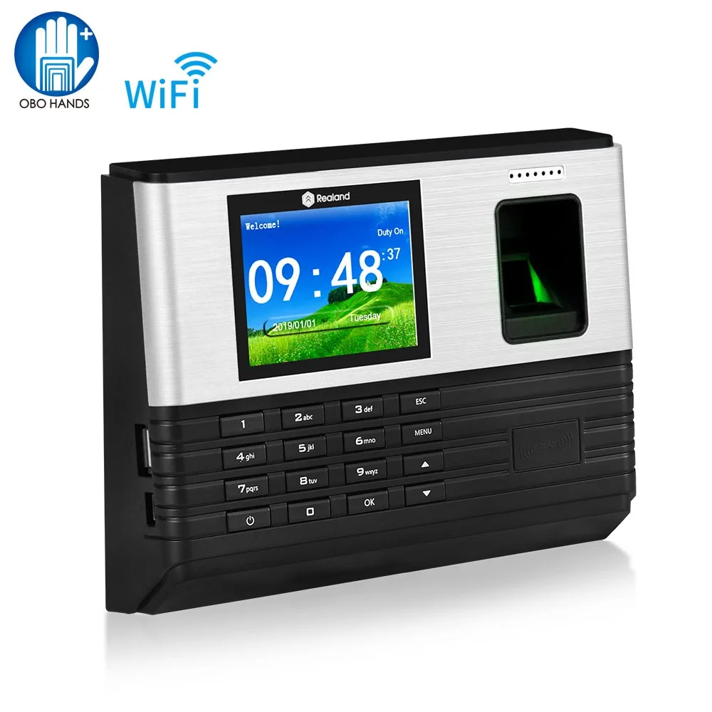 2.8 inch Biometric Fingerprint Machine TCP/IP WIFI Employee Time Attendance System Clock RFID Card Password Check-in Recorder