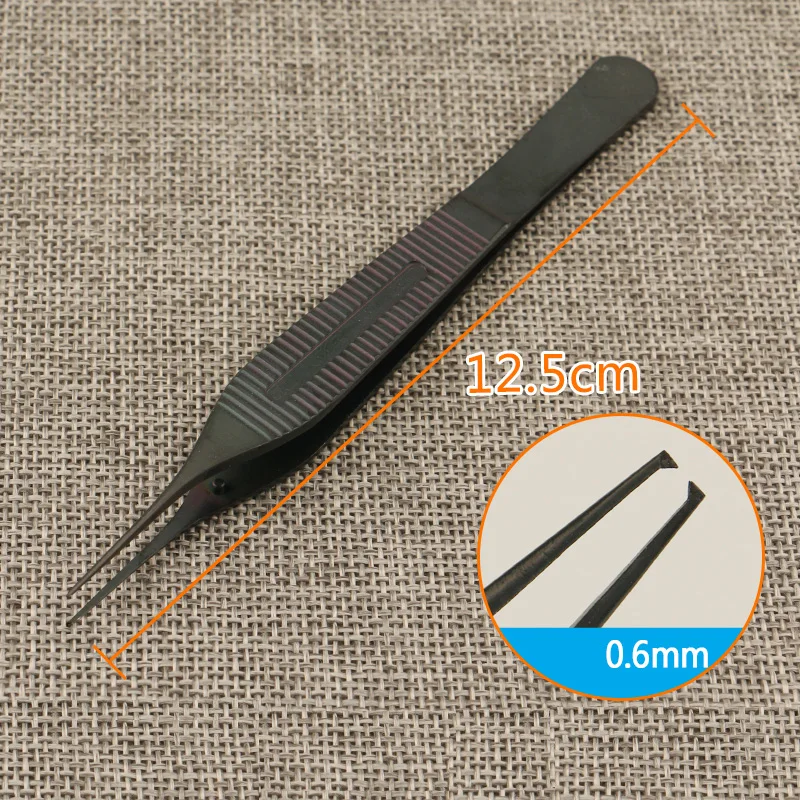 

Edison Tweezers Microscopic Instruments Suture Surgical Plastic Tweezers Double Eyelid Beauty Black Forceps