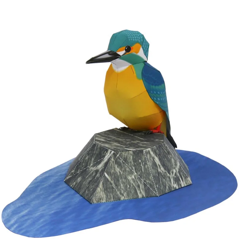 

Common Kingfisher Bird Folding Cutting Mini Cute 3D Paper Model Papercraft Flying Animal Figure DIY Kids Adult Craft Toys QD-099