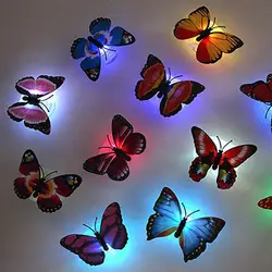 Colorful Luminous Butterfly LED Night Light Wedding Decorative Lamp Stickers Children Small Gifts TOYS game Battery Operated