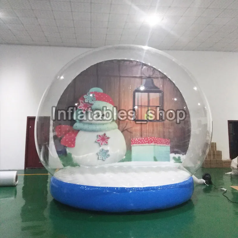 Inflatable Giant Christmas Snow Globe Photo Booth Backdrop 2M3M4M Inflatable Snow Globe For Advertising Clear Bubble Dome W/Pump