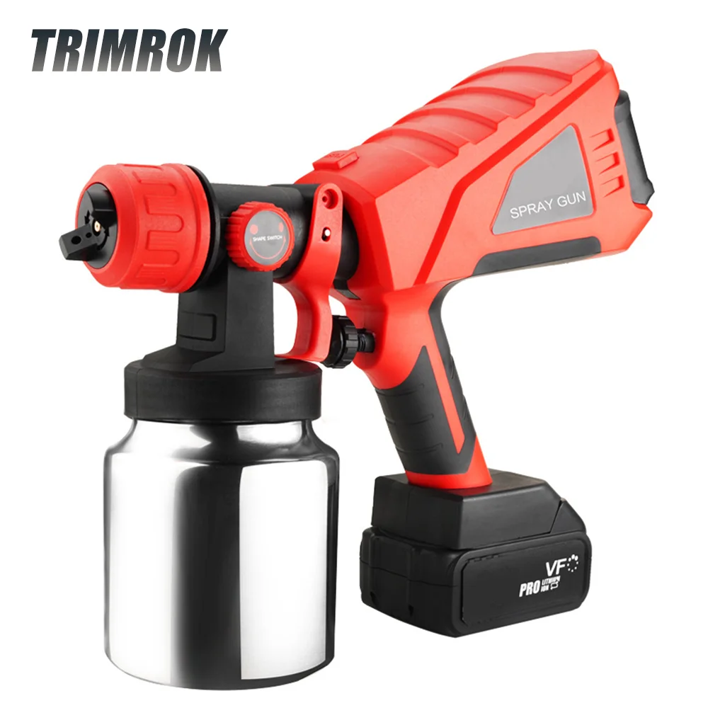 800W Airbrush Spray Gun 1000ml Cordless Electric Paint Sprayer Pneumatic Gun Auto Furniture Steel Air Gun For Makita 18V Battery