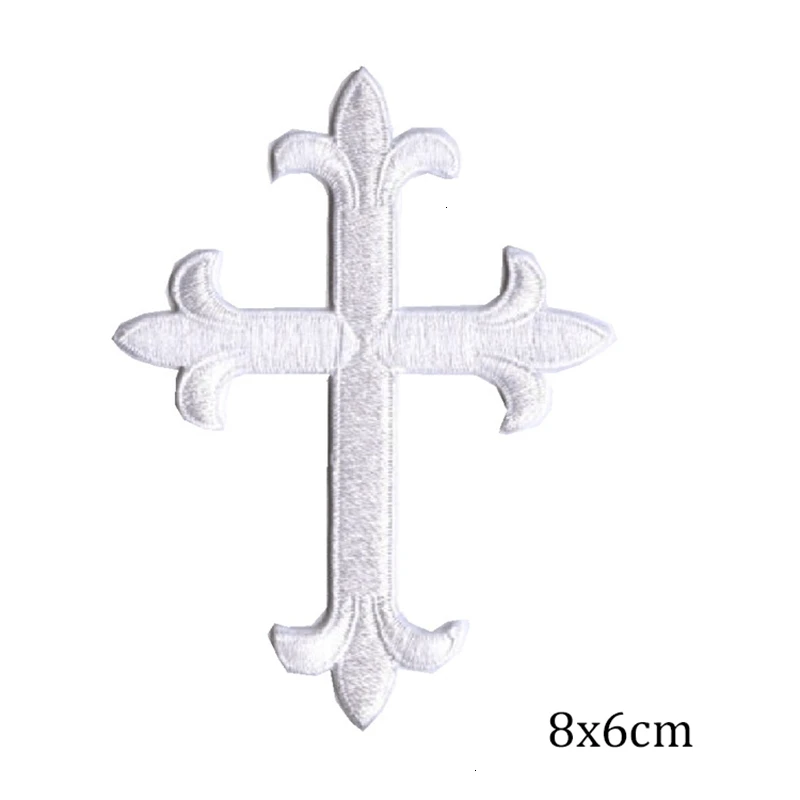 White Red Black Cross DIY Cloth Badges Mend Decorate Patch Jeans Bag Clothes Apparel Sewing Decoration Applique Patches Badge