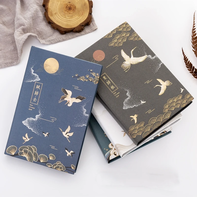 1pc Chinese Style Color Inner Page Notebook Thick Book Fine Diary Book Retro Scrapbook Creative Stationery A5 Office School