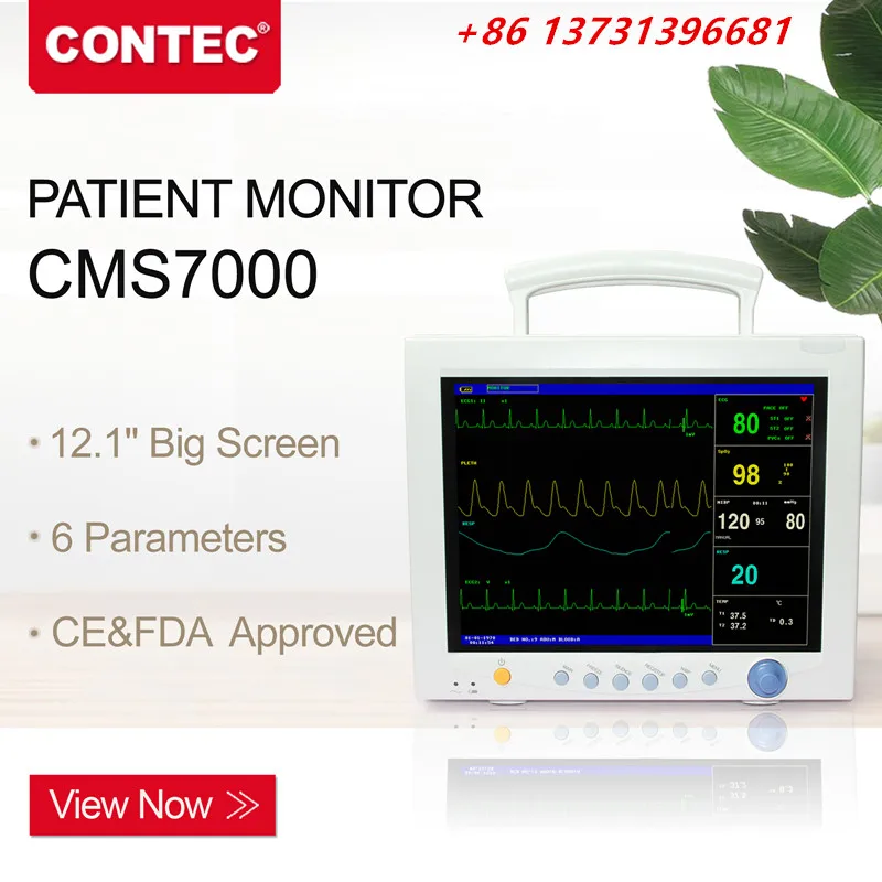 CONTEC 6 Parameters Patient Monitor CMS7000 Cardiac Machine Vital Signs ICU CCU Patient Monitor