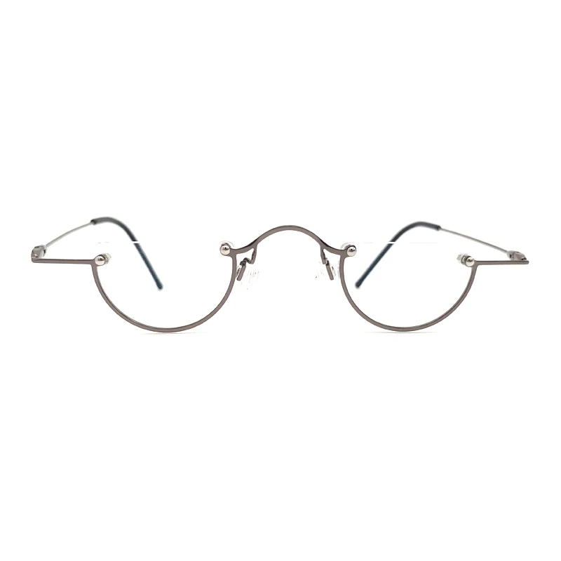 Retro small round metal half moon reading glasses vintage prescription of myopia optics is small eyeglasses 1.0 2.0 3.0 4.0