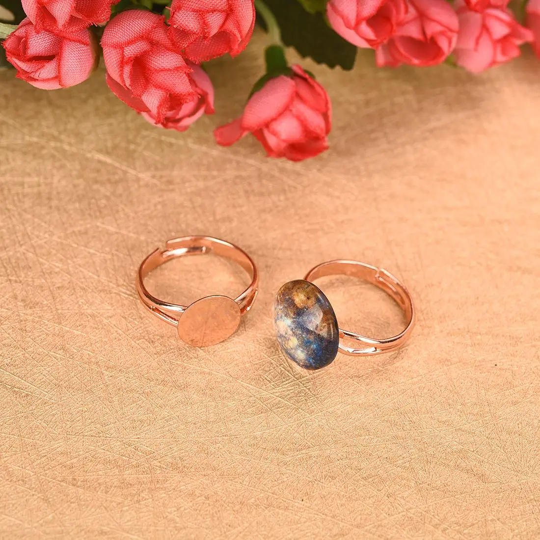 10pcs Adjustable Blank Ring Base Fit 8/10/12mm Glass Cabochons Cameo Settings Tray DIY Jewelry Making