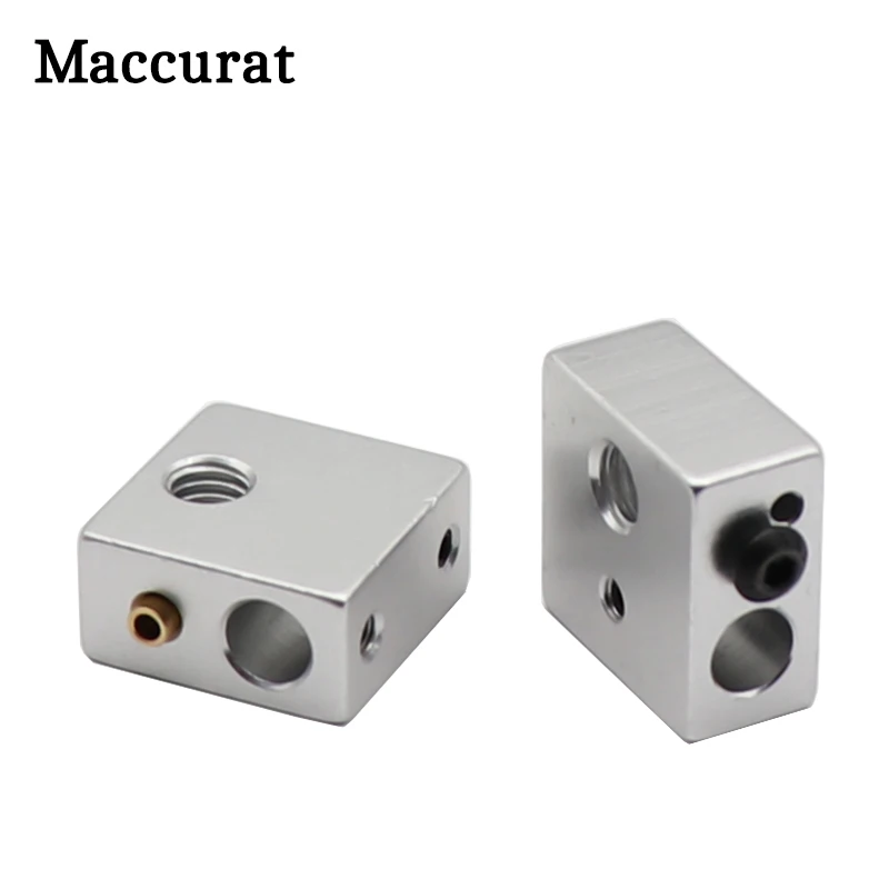 Reprap Makerbot MK7 MK8 Aluminium Heater Block For Print Head Hot End Heating Block 20*20*10 20x20x10 mm For 3D Printer