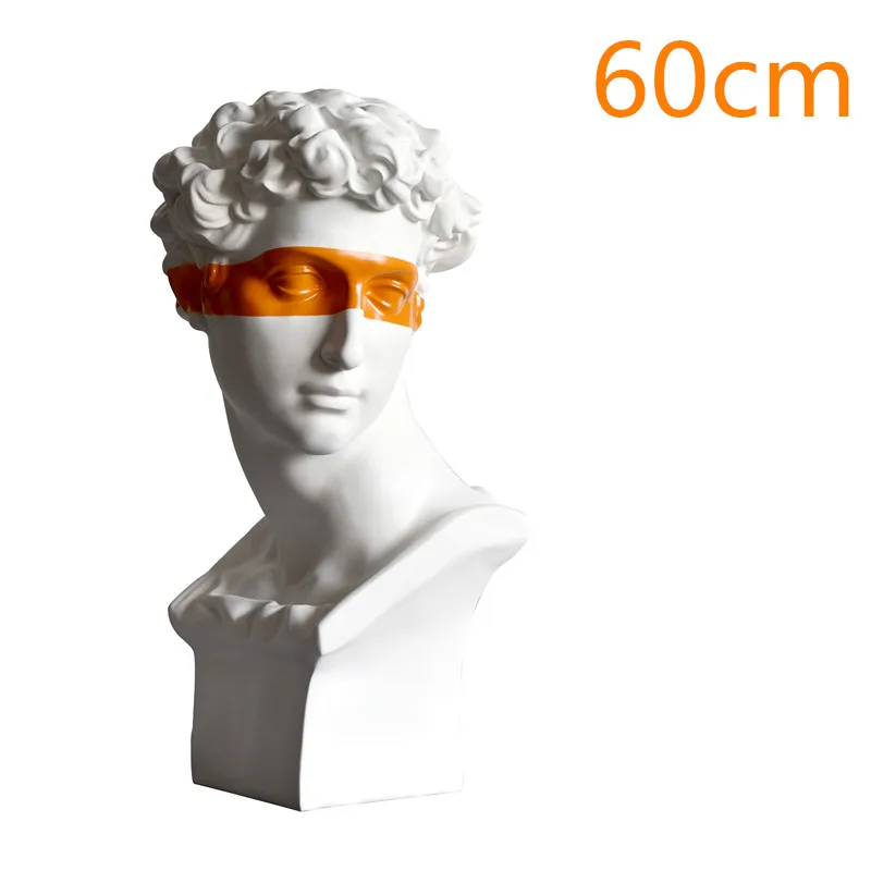 

Modern Orange/Yellow Eye Mask Giuliano de' Medici Apollo Art Sculpture Statue Greek Figurine Resin Crafts Home Decoration model