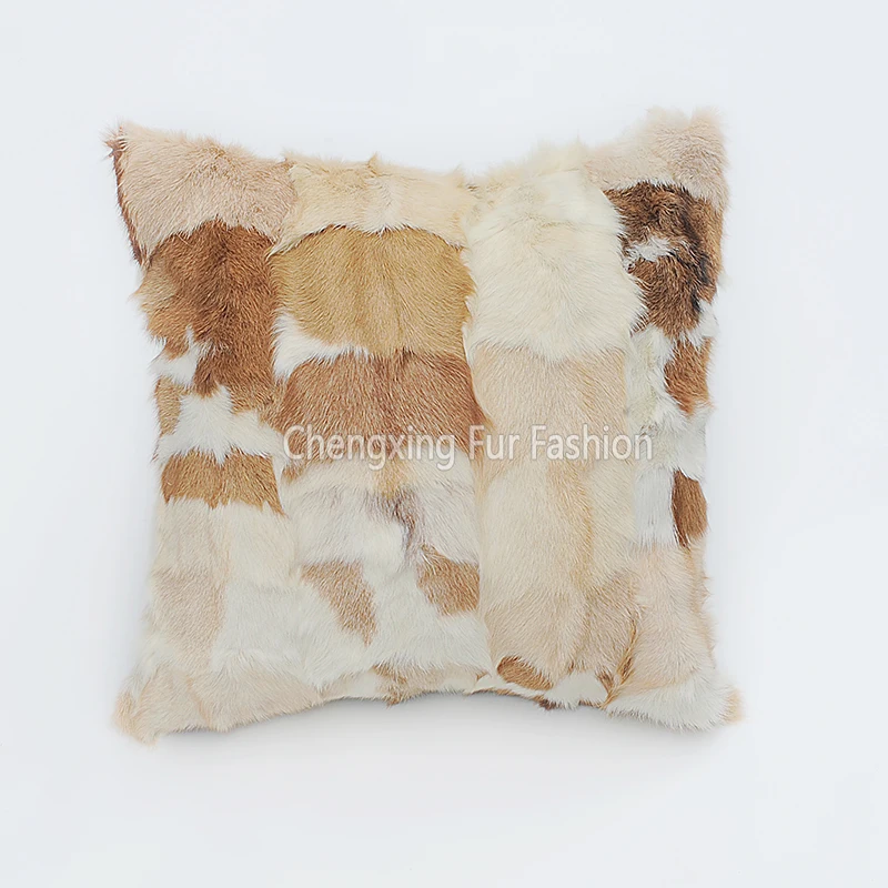 Hand Made Real Goat Fur Cushion, Single Side Fur Square Pillow, Natural Color, Free Shipping, CX-D-153