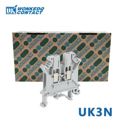 UK3N UK3 Multi-Color Screw Feed-through Terminal Block Din Rail Universal Plug Connductor Wire Electrical Connector UK 3N