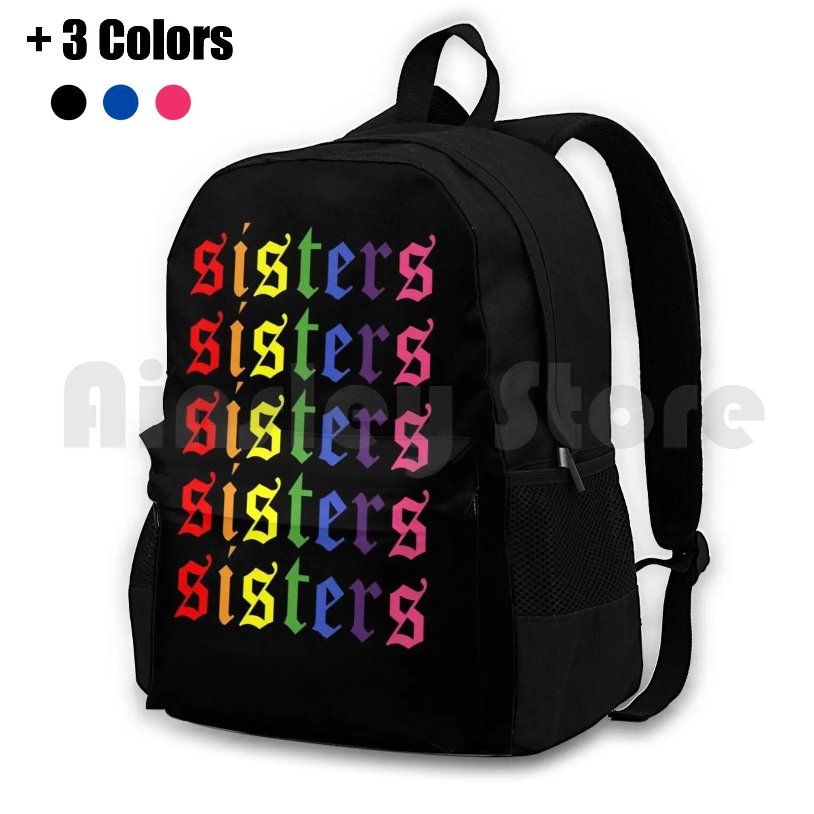 James Sisters Artistry Logo Repeating Outdoor Hiking Backpack Riding Climbing Sports Bag James Artistry Logo James Rainbow