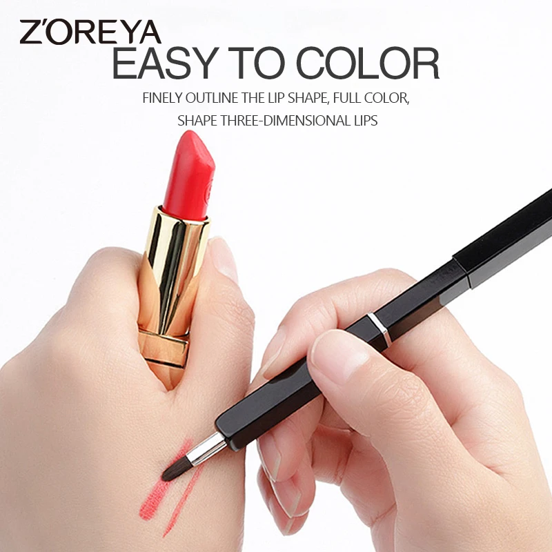 Zoreya 5 Kleur Intrekbare Lip Brush Beauty Make Up Tool Draagbare Stofdicht Cosmetische Borstel Gemakkelijk Te Gebruiken