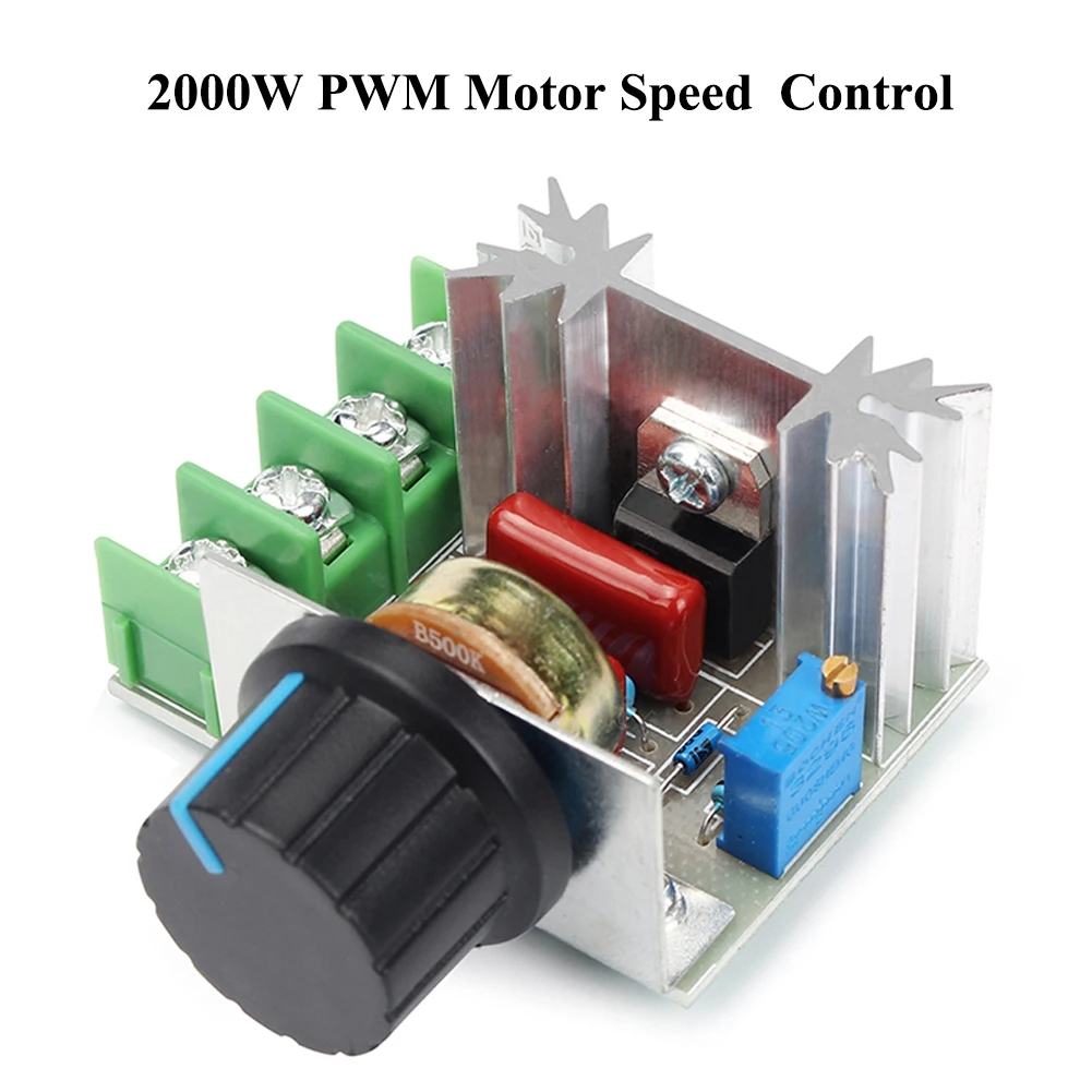 PWM AC Motor Speed Control Controller 2000W(max) SCR Voltage Regulator Adjustable 50-220V 25A LED Dimmers Motor Speed Controller