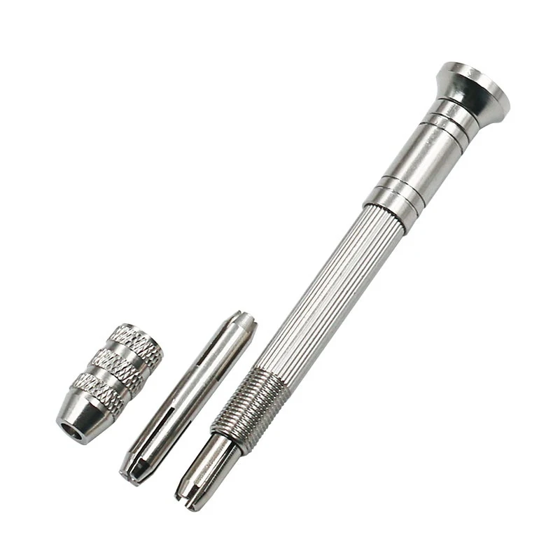 มินิอลูมิเนียมสว่านปากกาพร้อม Keyless Chuck + 10Pcs Twist Mata Bor สำหรับนาฬิกาแฟชั่นงานอดิเรกเครื่องมือมือเจาะไม้