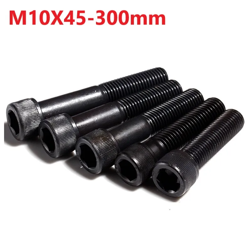 

M10 Half Tooth Bolt 12.9 Grade Alloy Steel Black Hexgon Socket Screw 10mm x 45 50 60 260 270 280 290 300mm Balck Extend Bolt