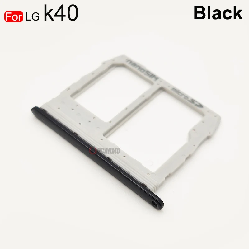 Aocarmo For LG K40 / K12 Plus K12+ Sim & SD Card Reader Holder Tray Slot X420EM Replacement Part