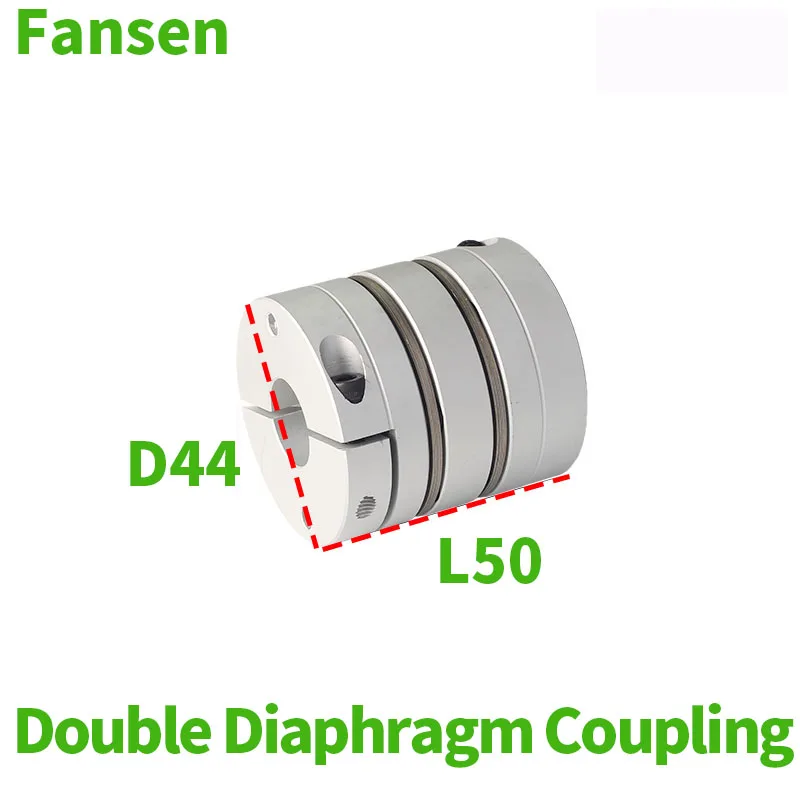 

D44L50 Shaft Coupler Aluminum Flexible Connector Double Diaphragm Coupling Connector Alloy Diaphragm CNC Laminated Servo Motor