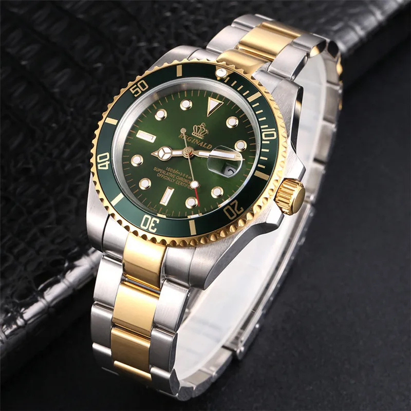 2020 Men Watches Top Luxury Brand Reginald Watches Men Rotatable Bezel GMT Sapphire Glass Date Stainless Steel Watch Boss Watch