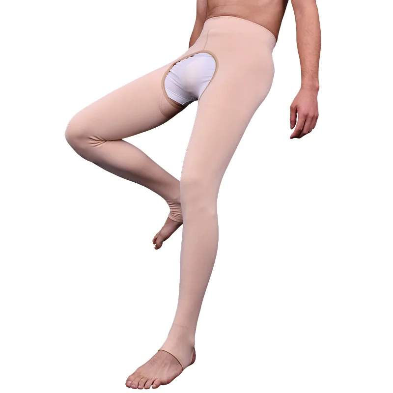 Unisex Open-Crotch Pants Home Trousers Crotchless Pyjamas Sexy Underwear Breathable Thermo Leggings Night Appeal Adult Costumes