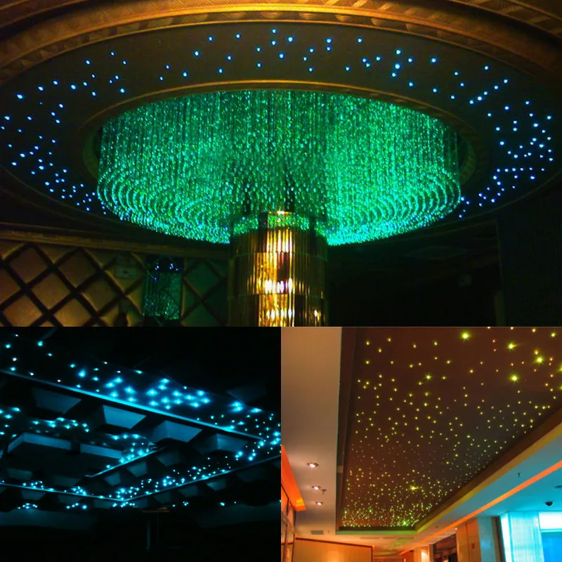 50 ~ 500 piezas 0,5mm (diámetro) Cable óptico de fibra PMMA con brillo final de 2 metros, decoración de iluminación de techo de estrellas DIY para restaurante en casa y coche