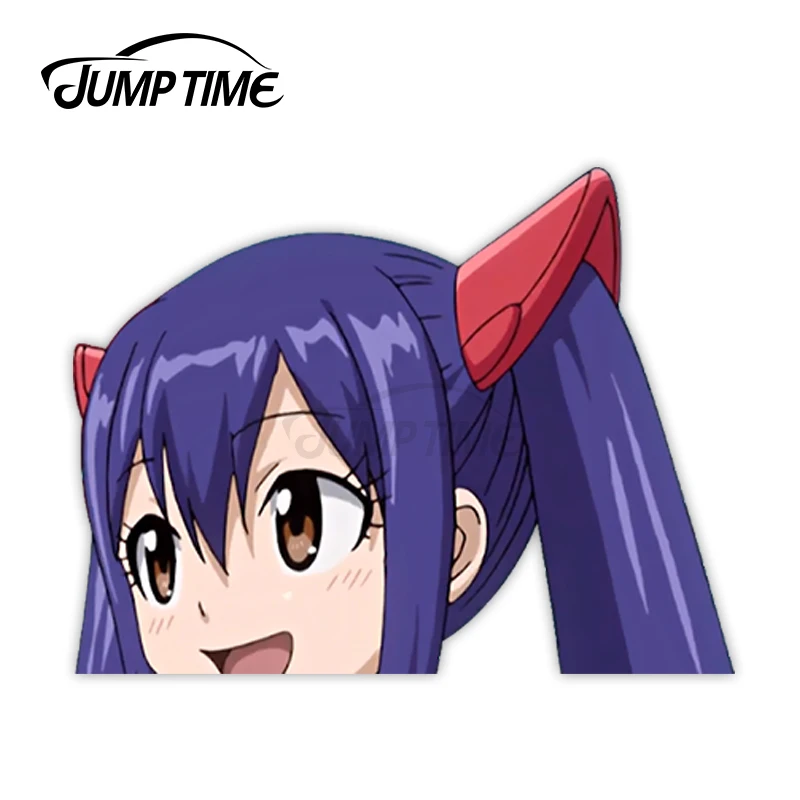 Jump Time Fairy Tail Wendy Marvell 3 7,8 Big Head Anime Peeker vinilo calcomanía Waifu Kawaii Girl Car Stickers