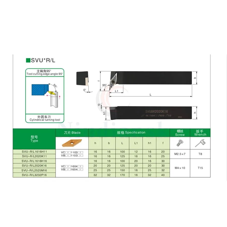 95 ° S-Vormige Externe Draaigereedschap SVUCR1616H11/2020K11 Blijvende Wearresistant Duurzaam + Vcgt Vcmt Carbide Cnc Draaibank draaien Insert