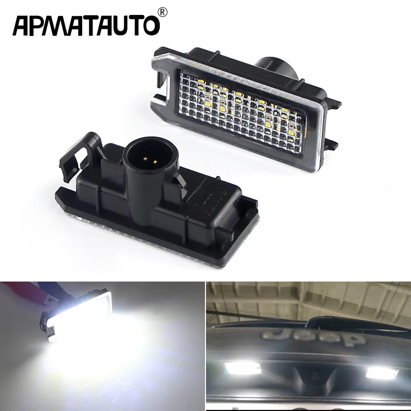 2pcs White Canbus Led License Plate Lights Lamp For Dodge Viper 2013-2017  For Maserati Levante 2017-2020