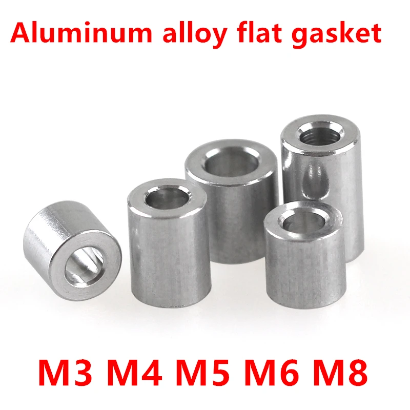 

10pcs Aluminum flat washer M3 M4 M5 M6 M8 aluminum Bushing gasket Spacer Aluminum hollow tube No thread standoffs