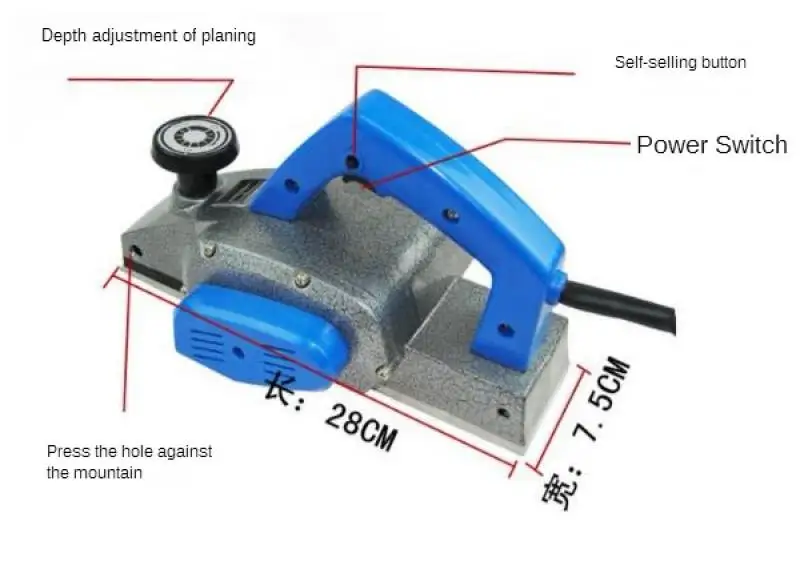 Woodworking Machinery Multi-Function Electric Planer 220V 1000W Planer