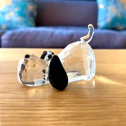 Crystal Cute Puppy Dog Figurines Glass Animal Dog Paperweight Ornament Statue Collectible Home Decor Christmas Birthday Gift