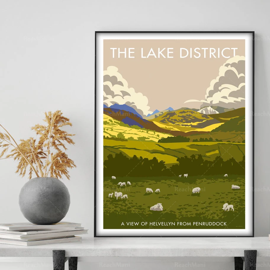 Helvellyn Print Lake District Poster, Travel Wall Art Print New Home Gift Wall Art Travel Poster Gift, Travel Wall Art Print
