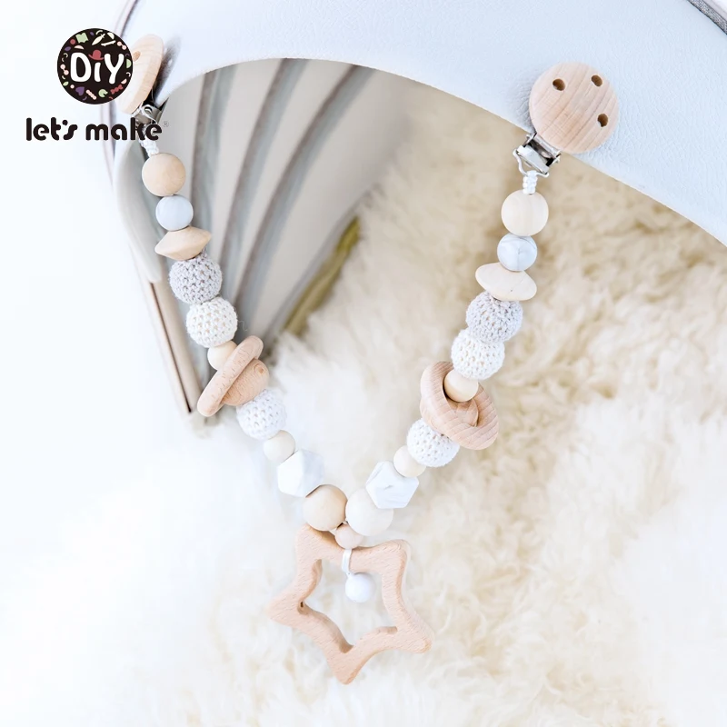 Let 'S Make เตียงนอนแขวน Rattles ของเล่นโครเชต์ลูกปัด Pacifier Chain & การพยาบาล & Pacifier Chain Star rattle ชุด