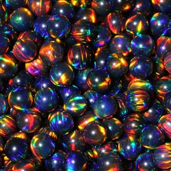 Free Shipping Glass Jewelry Material Heat Resistant Ball Beads Top Fire Synthetic Gilson Opal Stone