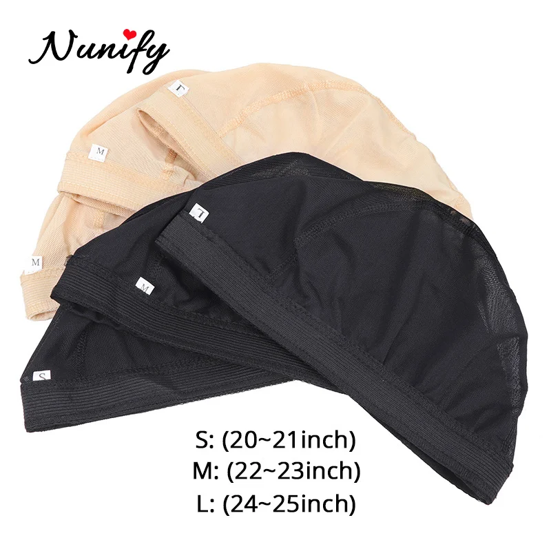 Nunify – bonnet de perruque élastique en Spandex, 6 pièces, filet de maille sans colle, doublure de perruque bon marché pour la fabrication de