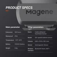 Magene – capteur de Cadence S3 +, compteur de vitesse, Bluetooth ANT +, Compatible avec ordinateur de vélo Garmin IGP Bryton sans fil 4