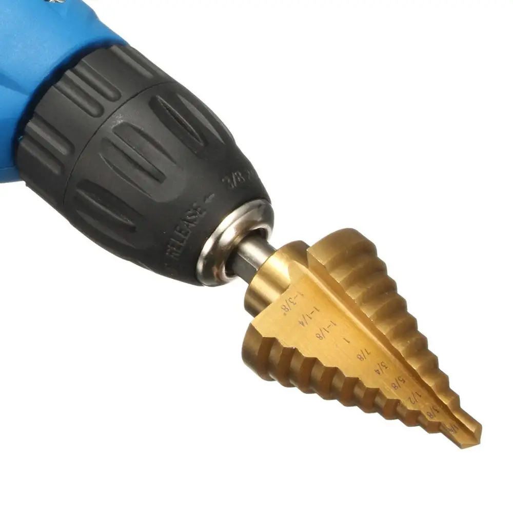 ROLKETU 1/4 'ถึง1-3/8' ไทเทเนียม10ขั้นตอนเจาะBit HSS Cobalt Unibitเครื่องมือสำหรับแผ่นโลหะ